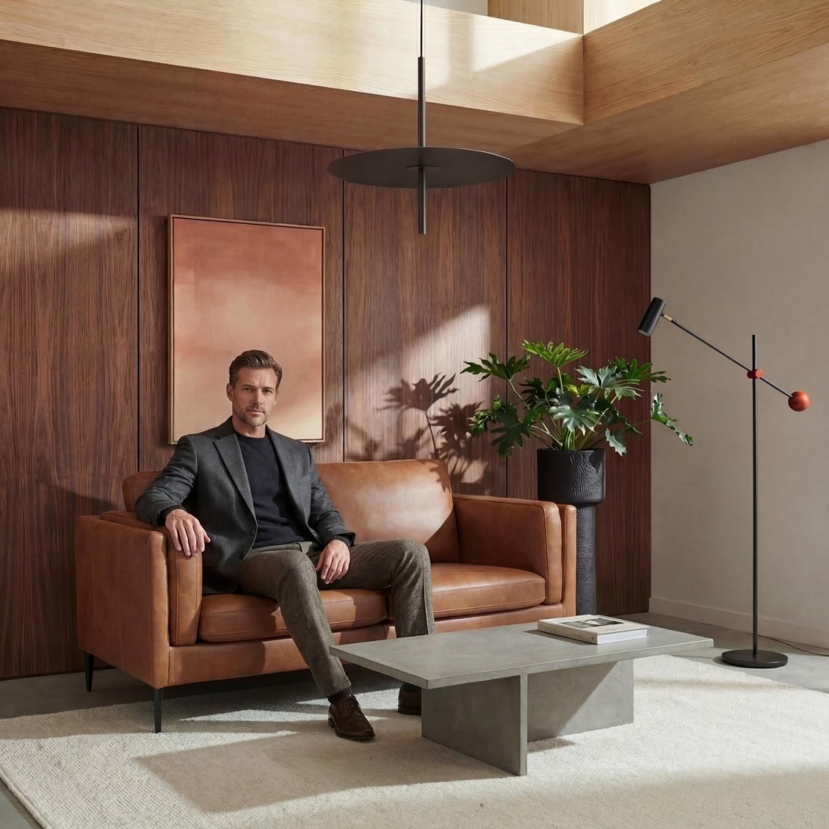 2-Sitzer Ledersofa - Echtleder Cognac Braun