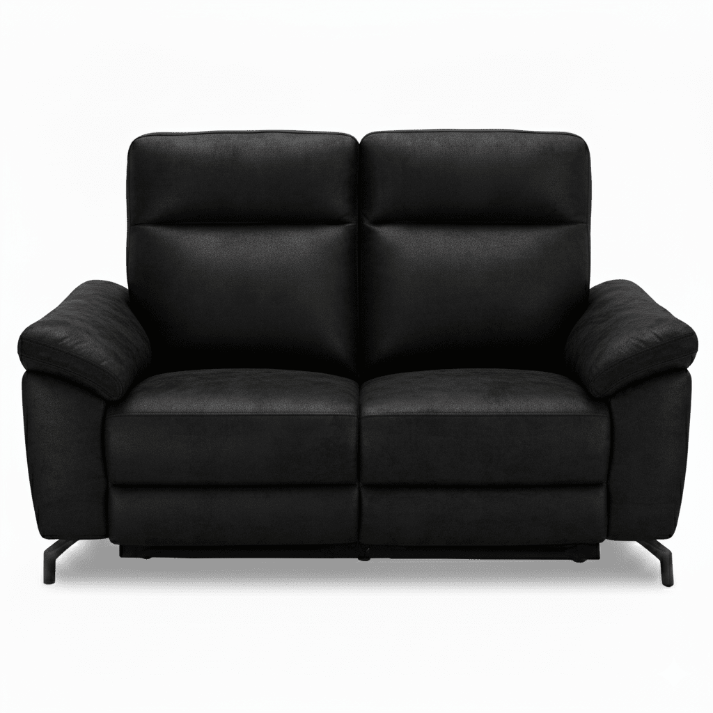Elektrisches 2-Sitzer Relaxsofa Selesta – Stoff Schwarz mit USB