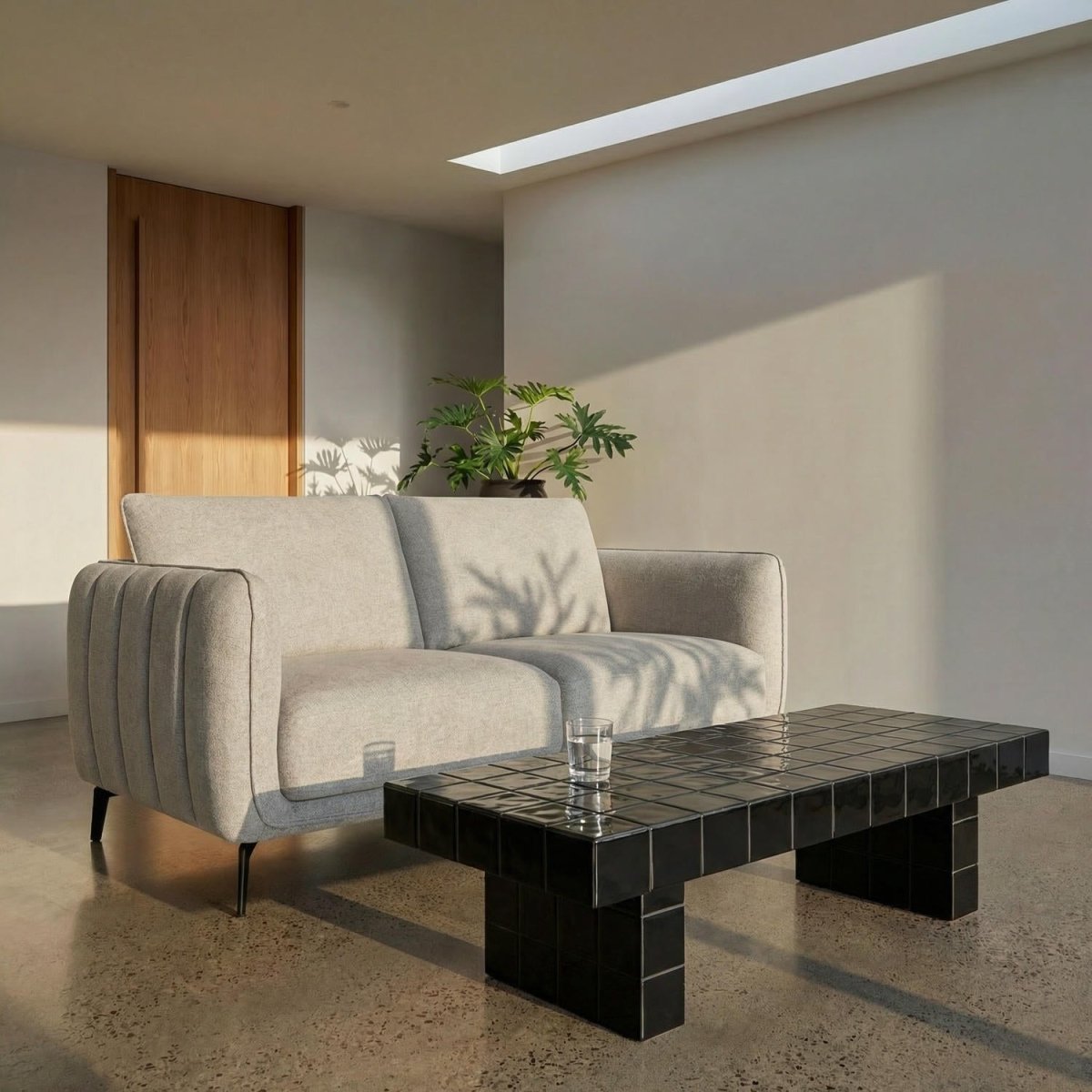 2-Sitzer Sofa - Stoffbezug Grau