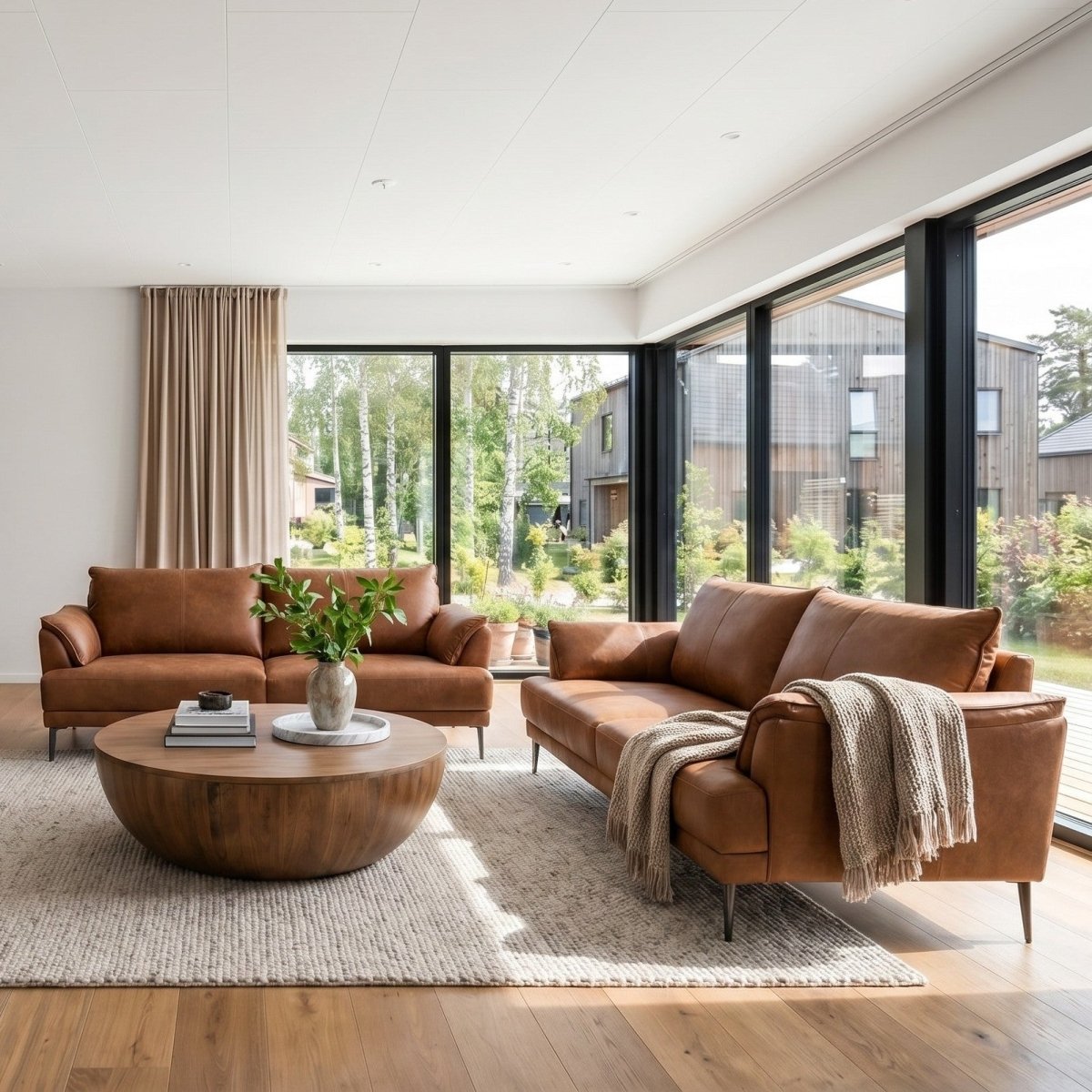 3-Sitzer Ledersofa - Echtleder Cognac Braun