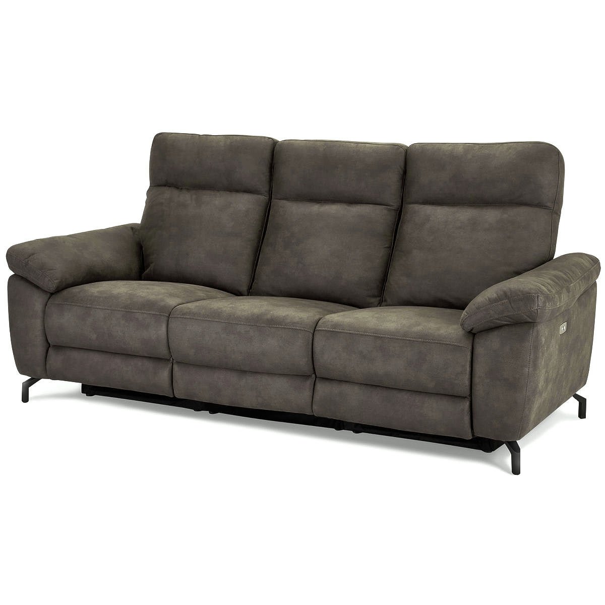 Elektrisches 3-Sitzer Relaxsofa Selesta - Stoff Taupe mit USB