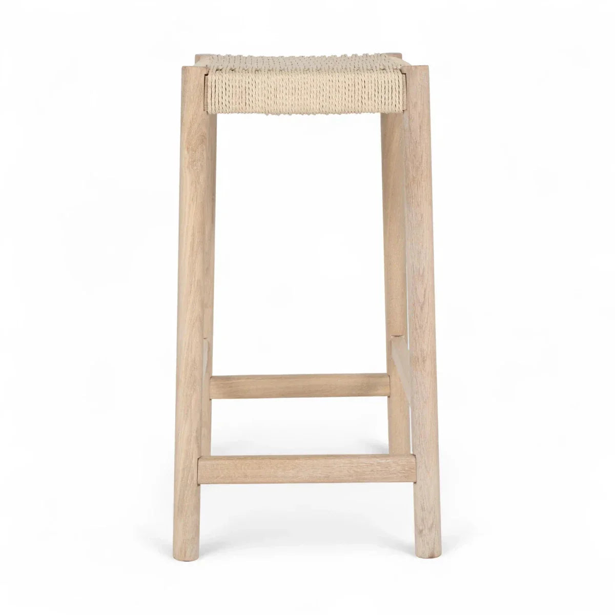 3er Set Barhocker Ida mit Geflechtsitz - Eiche bianco