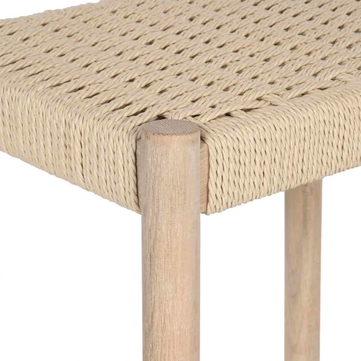 2er Set Barhocker Ida mit Geflechtsitz - Eiche bianco