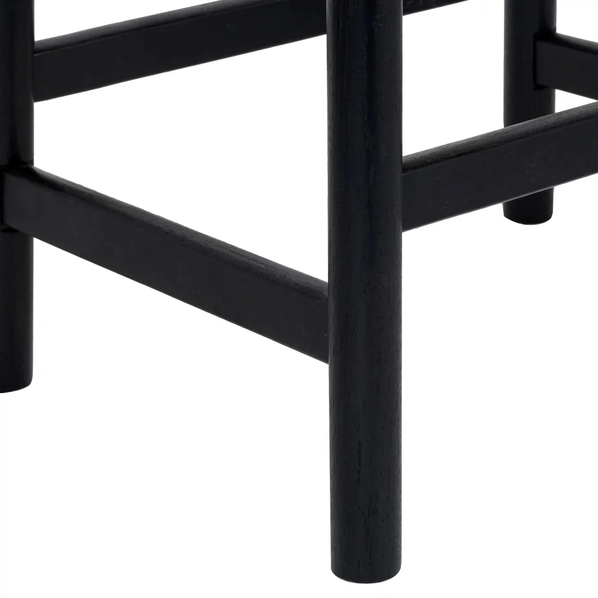 3er Set Barhocker Ida mit Geflechtsitz - Schwarz