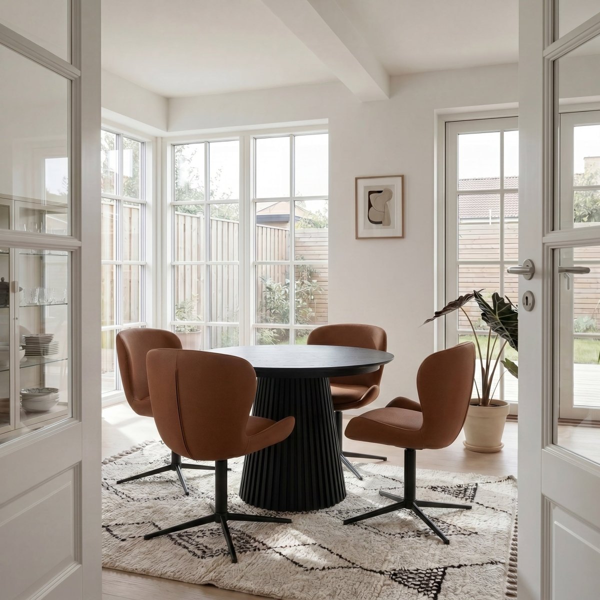 4er Set Esszimmerstühle - Drehbar - Hellbraun