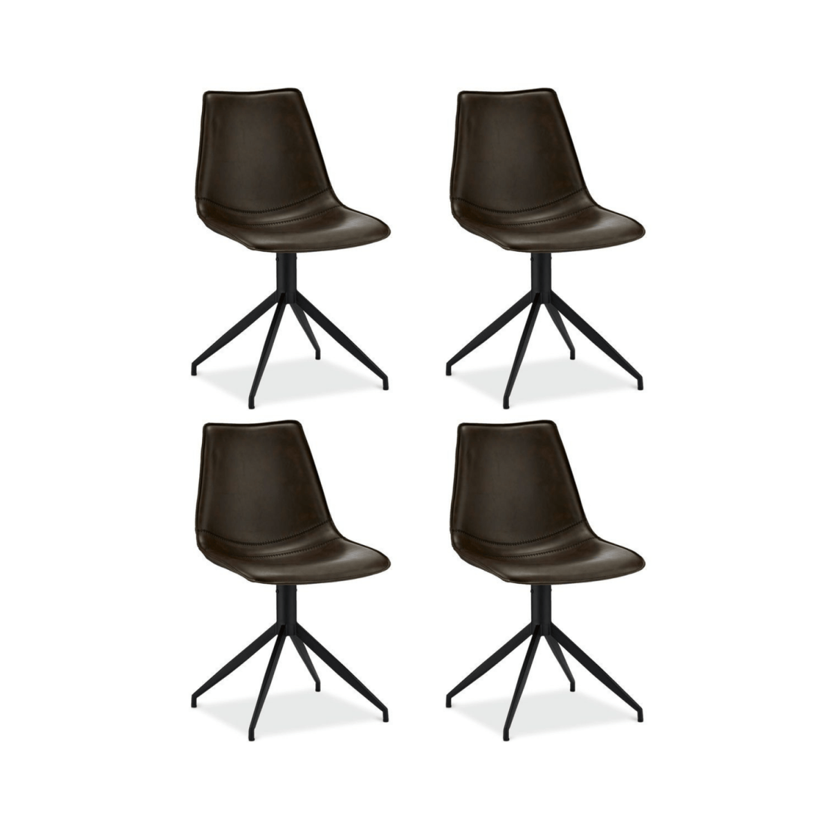 4er Set Esszimmerstühle - Drehbar - Braun
