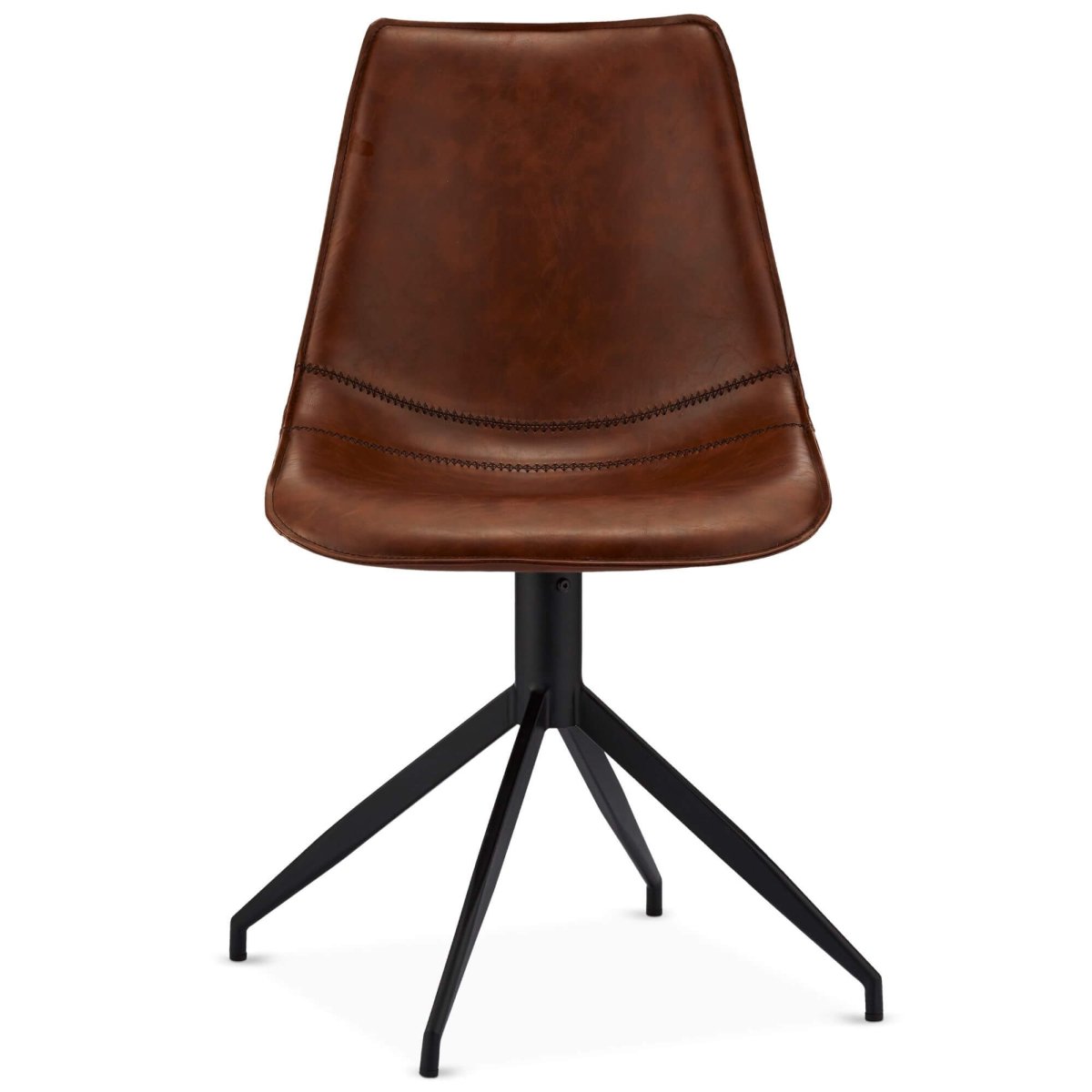 4er Set Esszimmerstühle - Drehbar - Cognac Braun