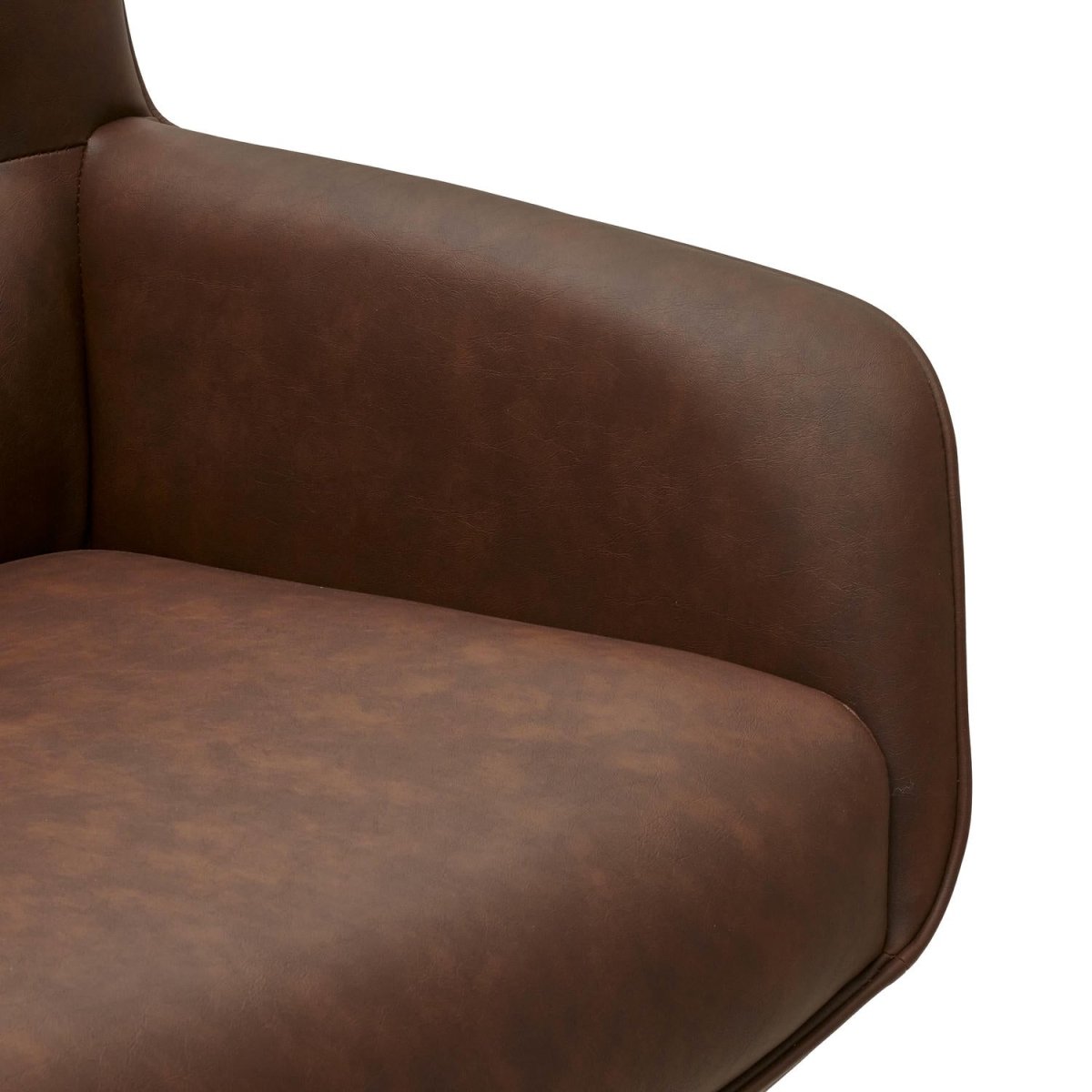 4er Set Esszimmerstühle mit Armlehne - Drehbar - Cognac Braun