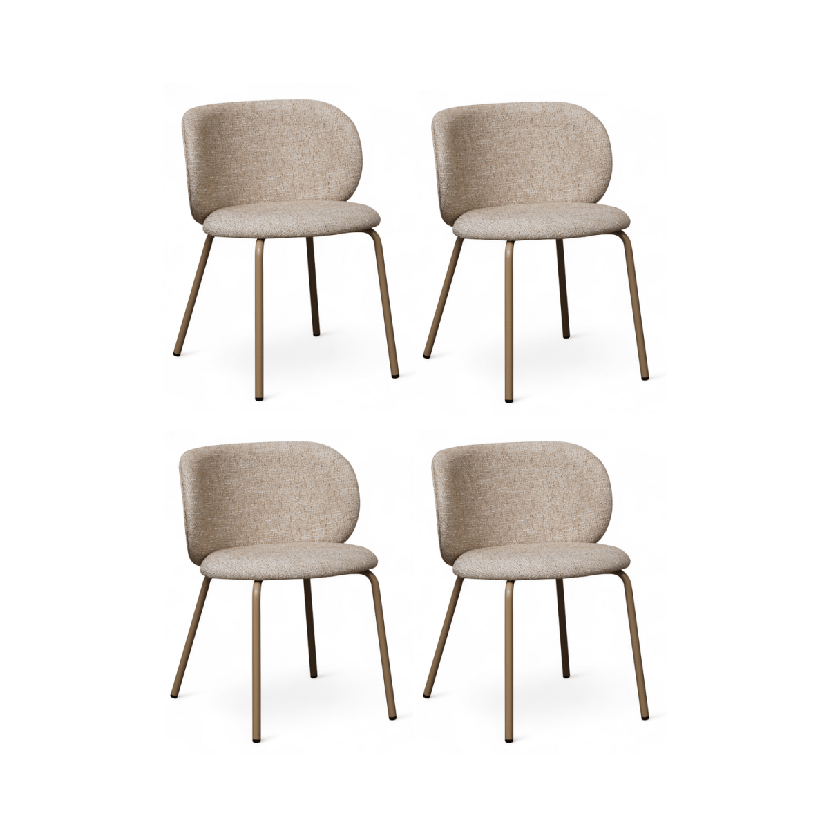 4er Set Esszimmerstühle - Beige