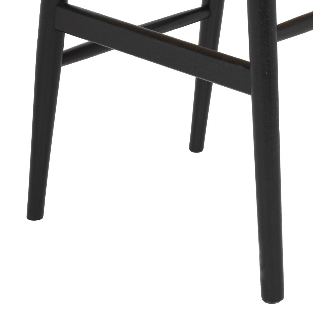 4er Set Esszimmerstühle Nikoline mit Geflechtsitz - Schwarz