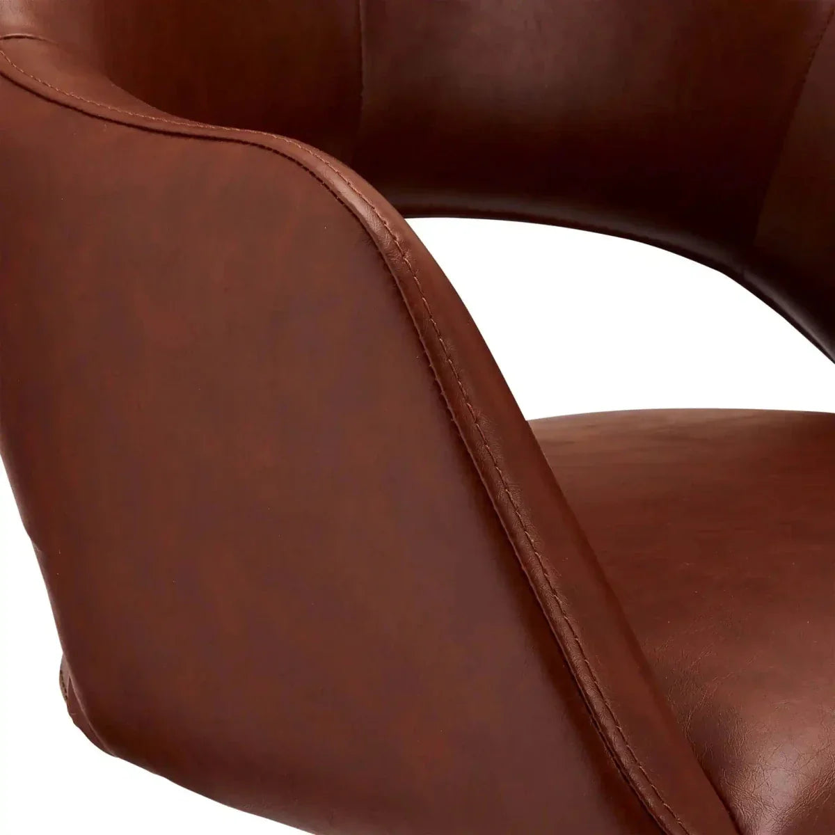 6er Set Esszimmerstühle mit Armlehne Luna - Drehbar - Cognacbraun