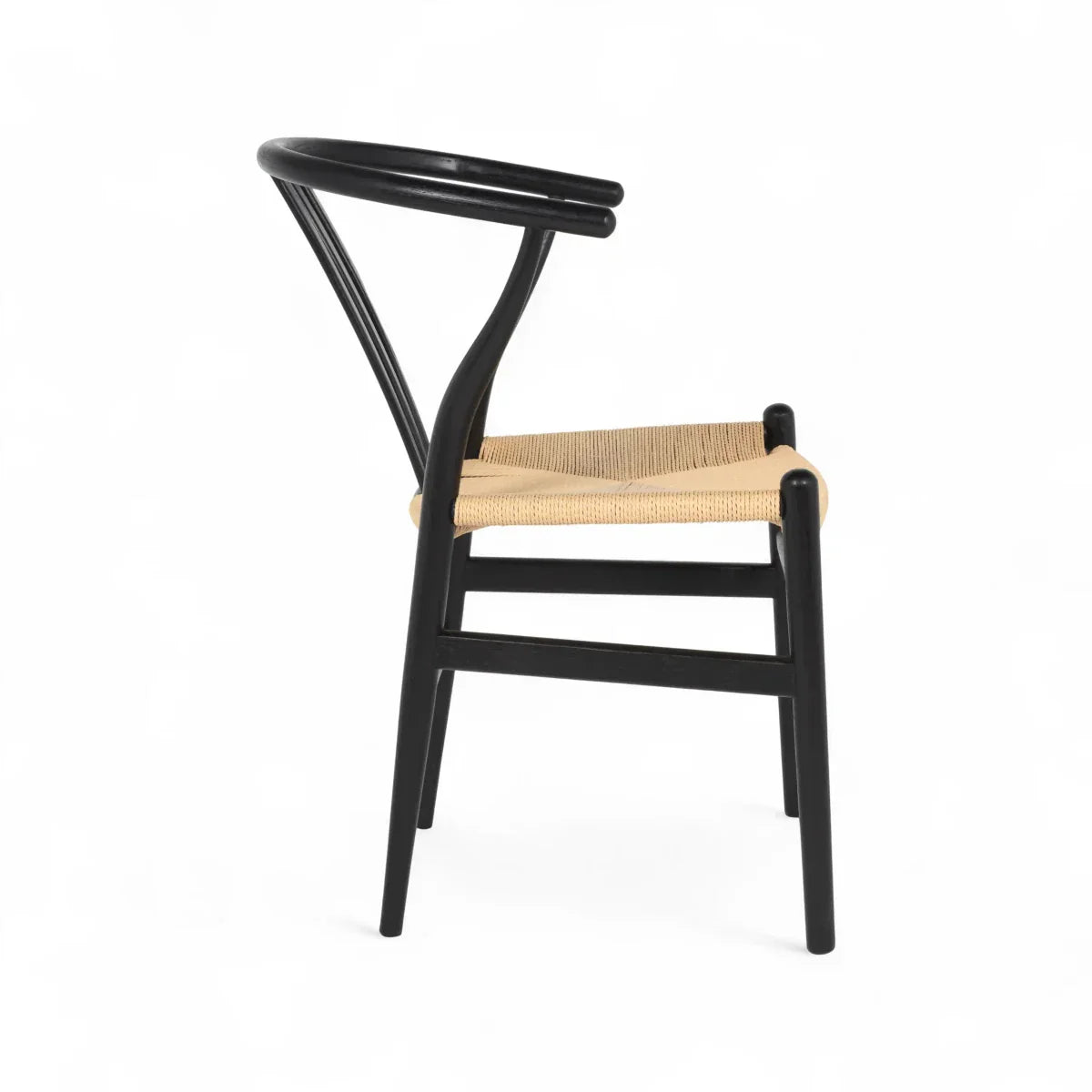 2er Set Esszimmerstühle Nikoline mit Geflechtsitz - Schwarz