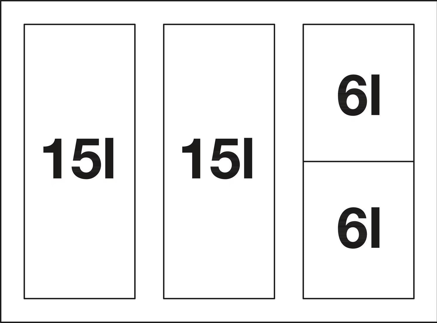BLANCO Einbaumülleimer Select II 60/4 Orga, 526211, 60cm Schrankbreite, Kunststoff, 2x 15 & 2x 6 Liter
