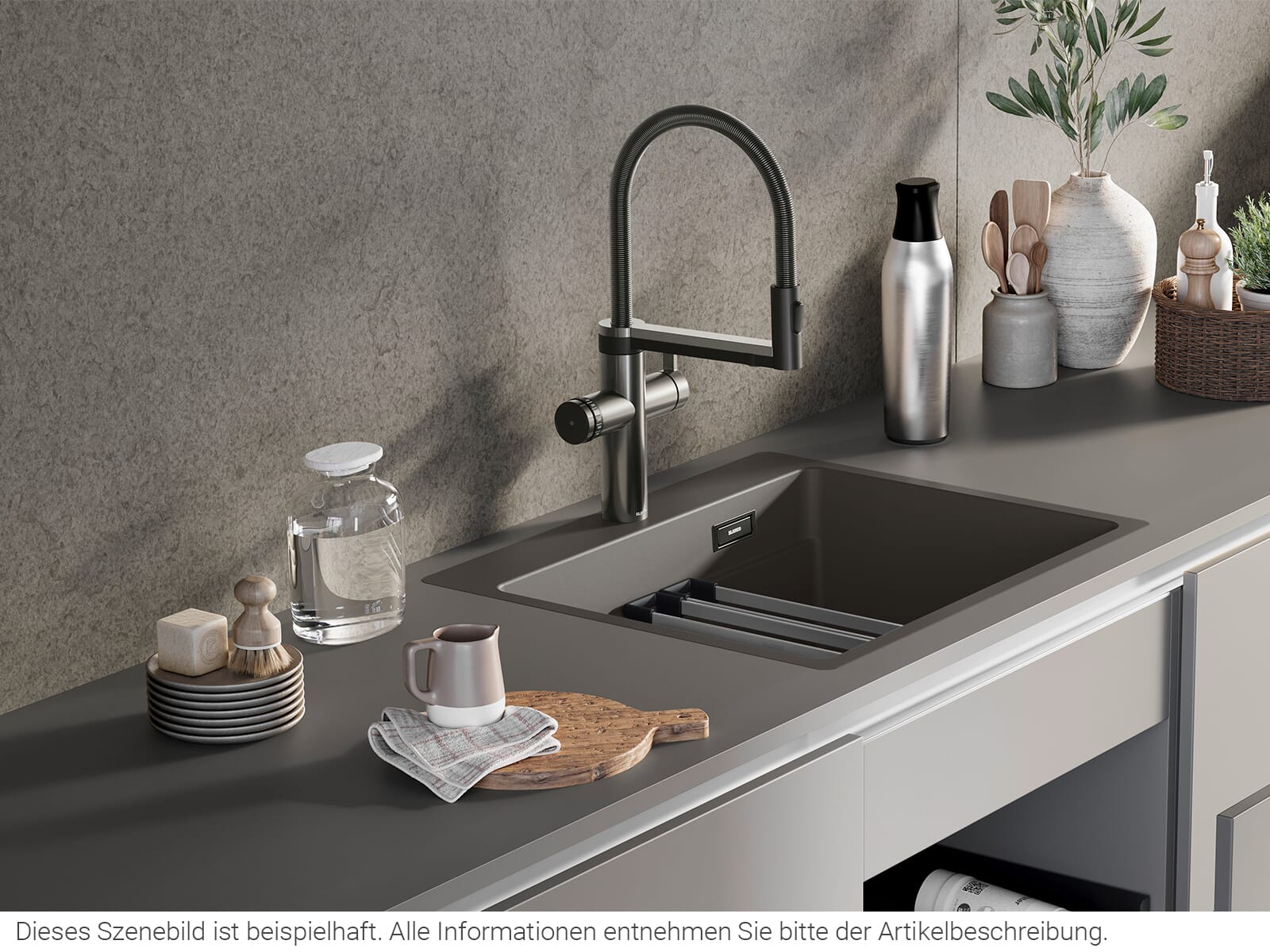 Blanco Set Trinkwasserarmatur Choice Icona Edelstahl gebürstet + Kühl- und Karbonisierungseinheit Choice.All
