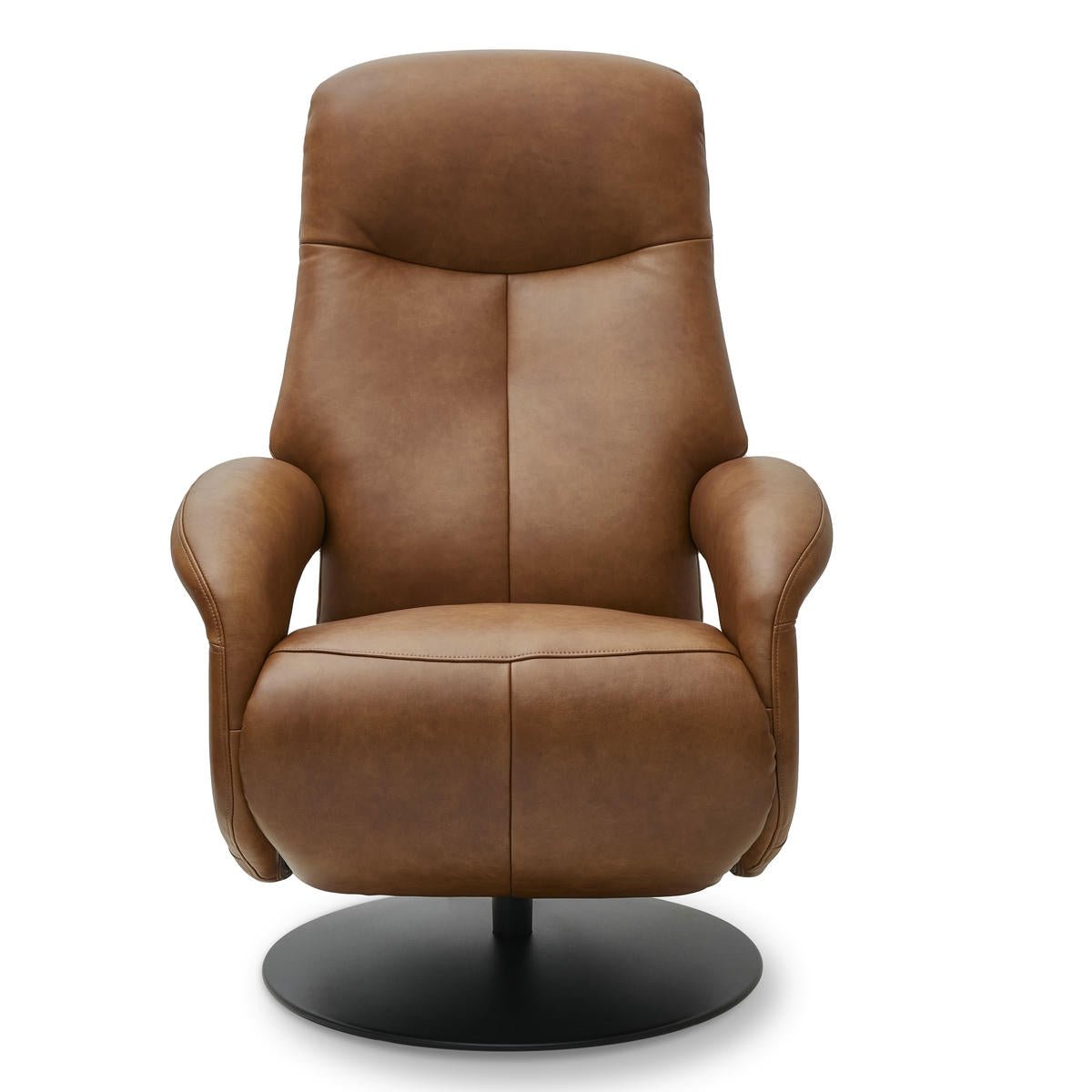 Elektrischer Relaxsessel Bull - Echtleder Cognac mit 2 Motoren