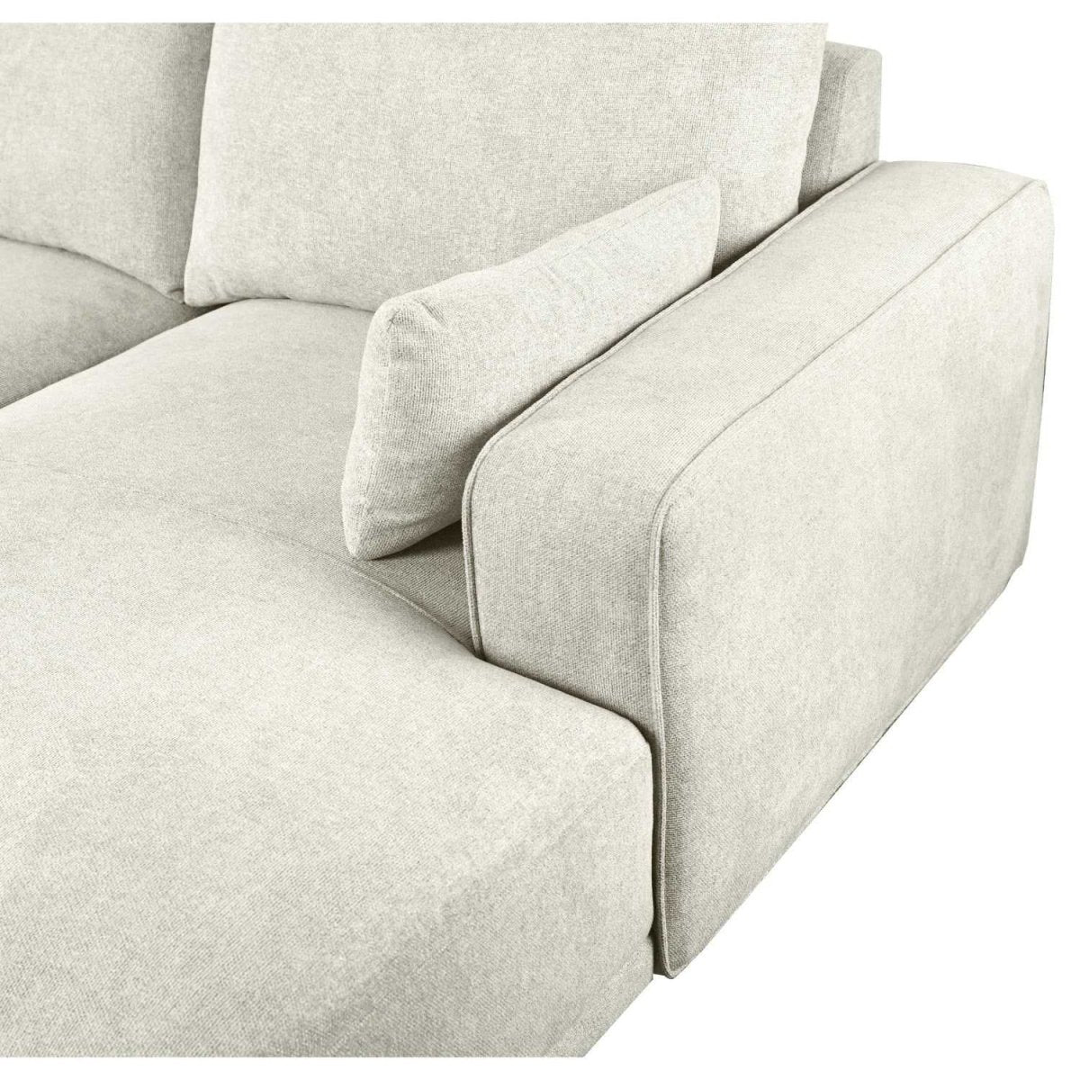 L-Form Ecksofa Links - Stoffbezug Creme