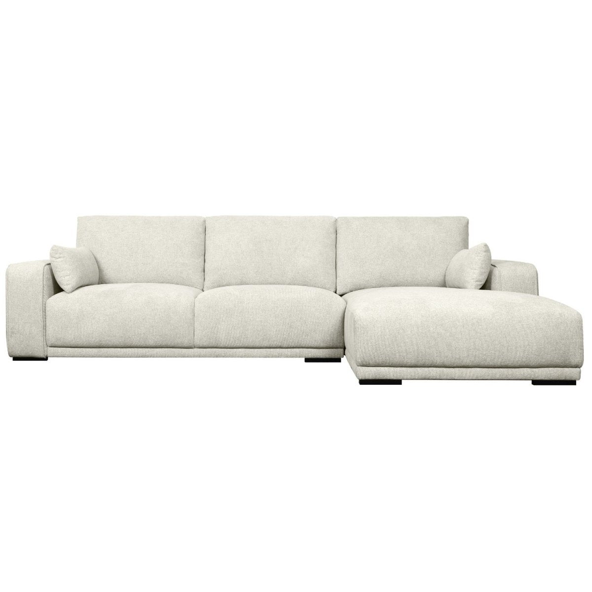 L-Form Ecksofa Rechts - Stoffbezug Creme