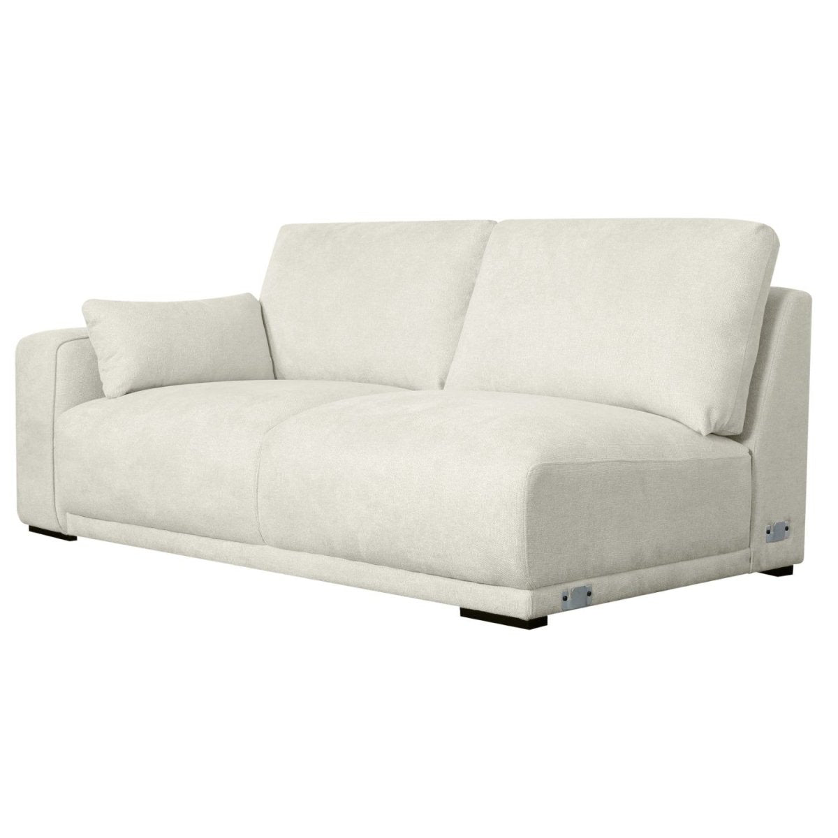 L-Form Ecksofa Rechts - Stoffbezug Creme