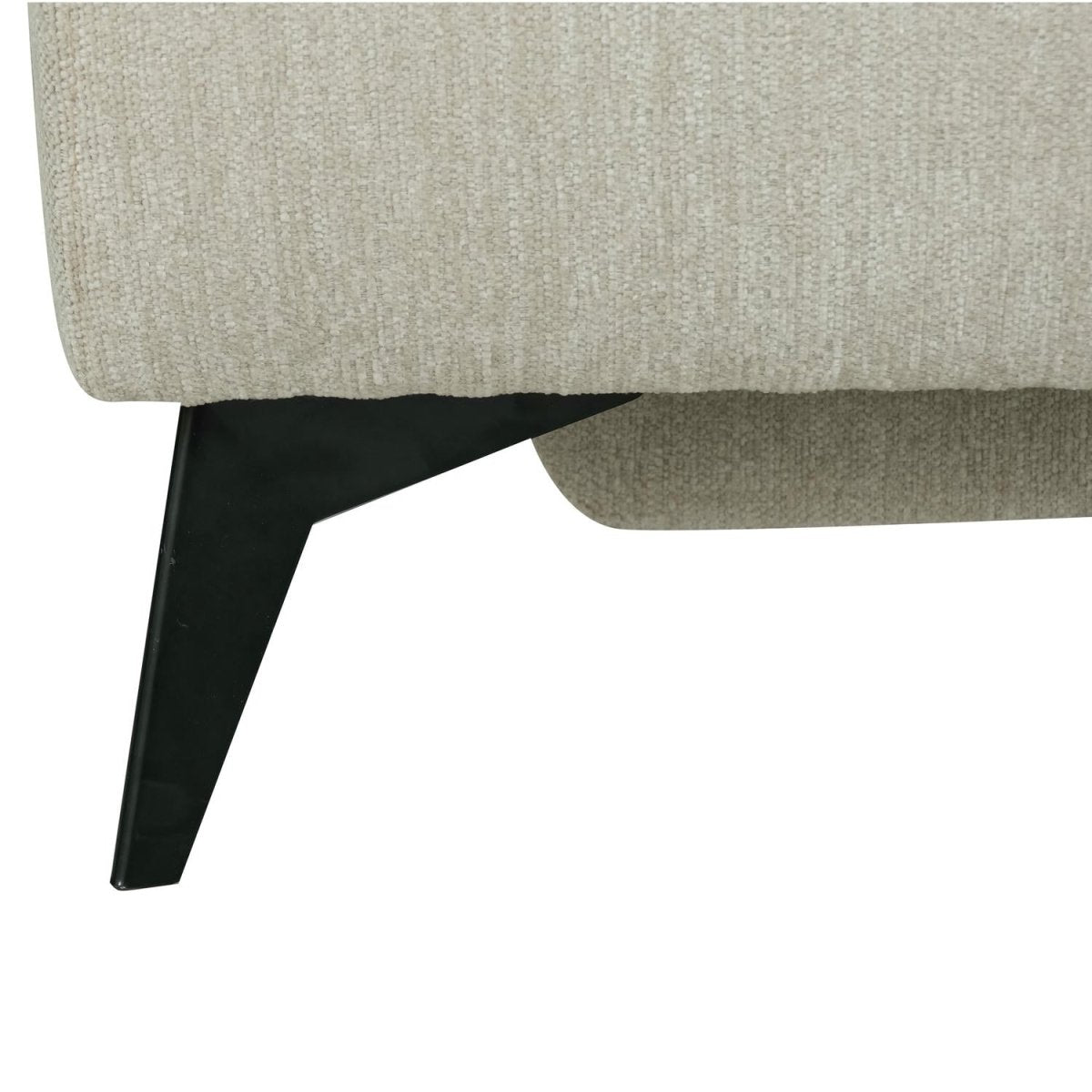 L-Form Ecksofa Links - mit Elektrische Relaxfunktion, USB - Stoffbezug Creme Beige