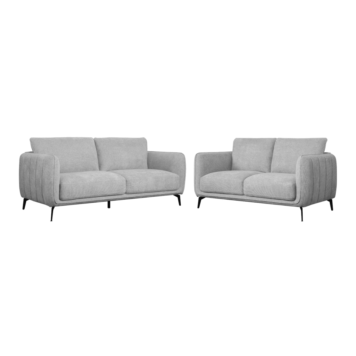Couchgarnitur 3+2 Sofa - Stoffbezug Grau