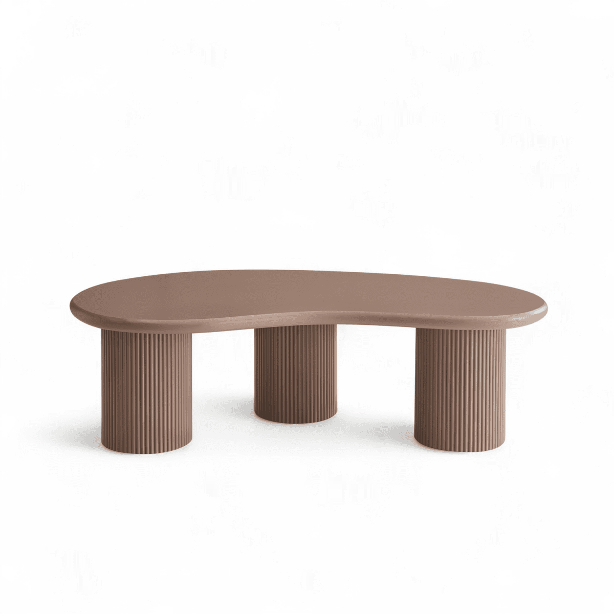 Couchtisch Nierenförmig 130x70 cm - Mocca Mousse