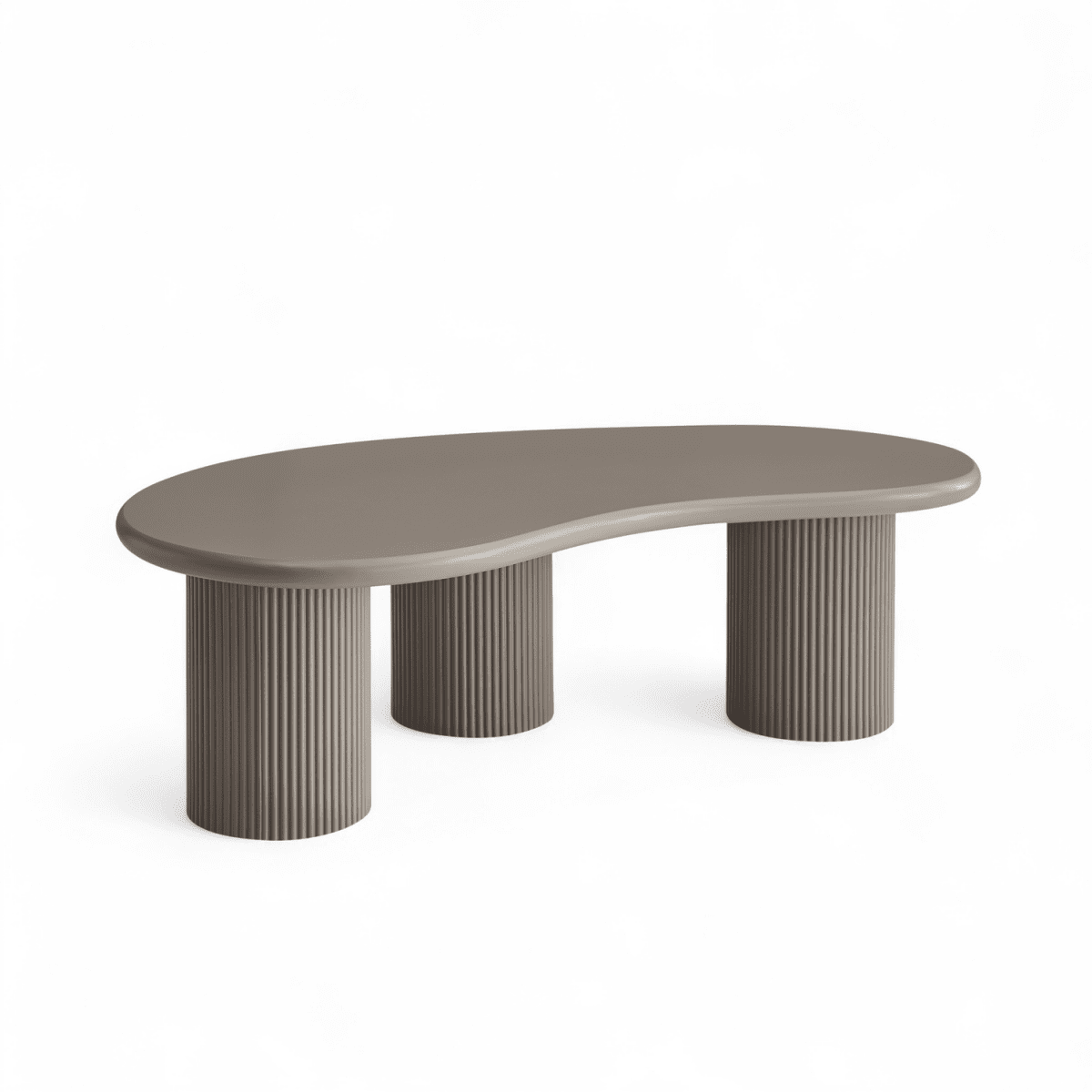 Couchtisch Nierenförmig 130x70 cm - Taupe