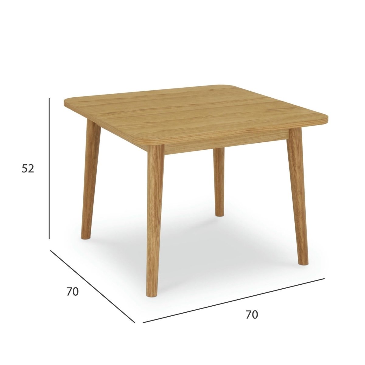 Couchtisch Quadratisch 70x70 cm - Wildeiche
