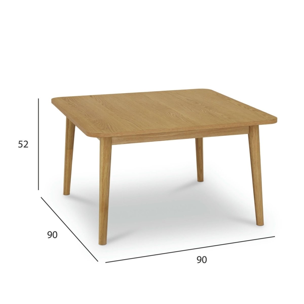 Couchtisch Quadratisch 90x90 cm - Wildeiche