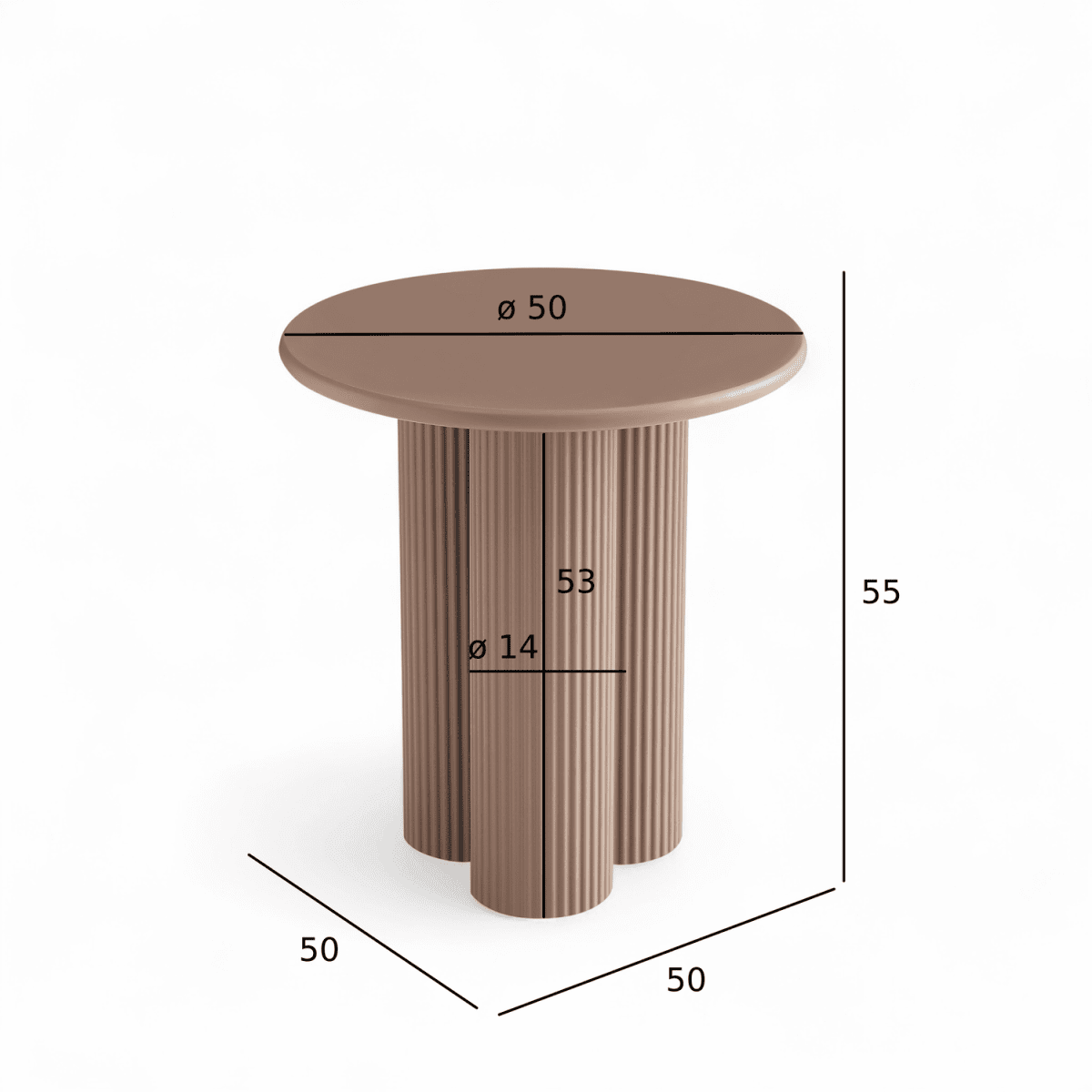 Couchtisch Rund ø50 cm - Mocca Mousse