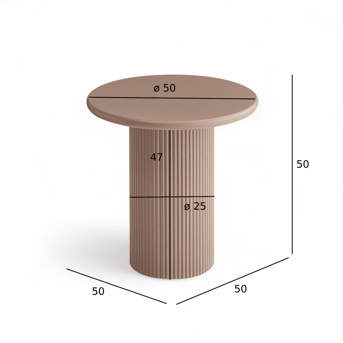 Couchtisch Rund ø50 cm - Mocca Mousse