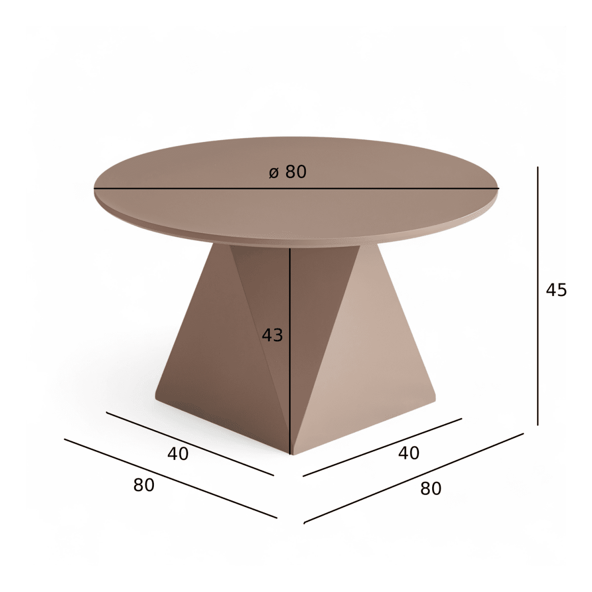 Couchtisch Rund ø80 cm - Mocca Mousse