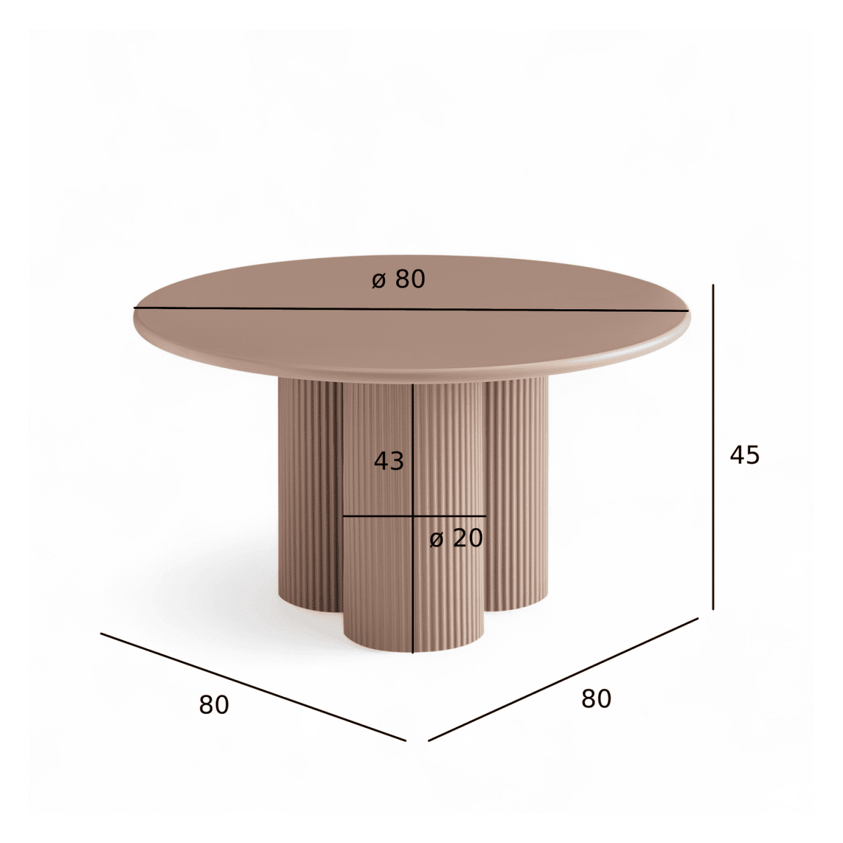 Couchtisch Rund ø80 cm - Mocca Mousse