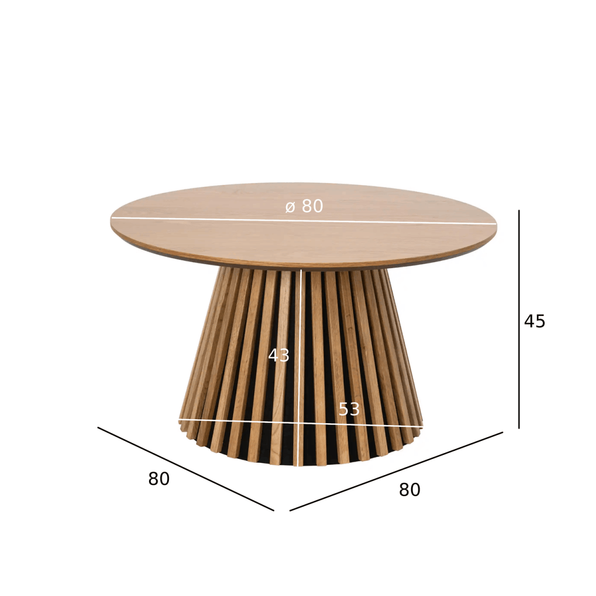 Couchtisch Rund ø80 cm - Wildeiche