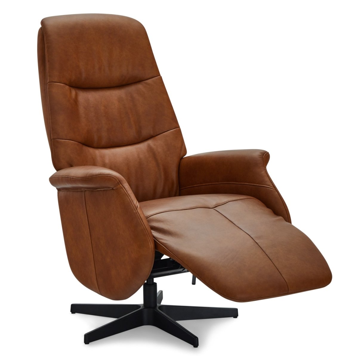 Manueller Relaxsessel - Echtleder Cognac Braun