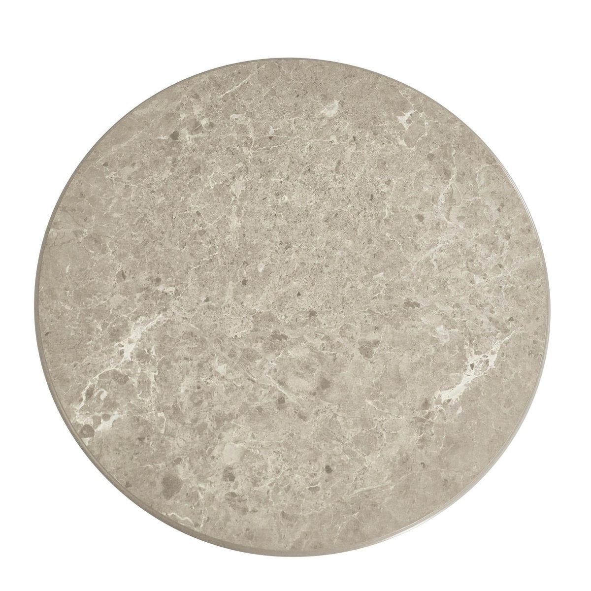 Couchtisch Rund ø80 cm - Marmoroptik & Lamellenoptik Beige
