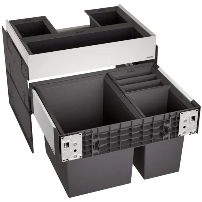 BLANCO Einbaumülleimer Select II 60/3 Orga, 526210, 60cm Schrankbreite, Kunststoff, 1x 30 & 2x 8 Liter