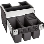 BLANCO Einbaumülleimer Select II 60/4 Orga, 526211, 60cm Schrankbreite, Kunststoff, 2x 15 & 2x 6 Liter