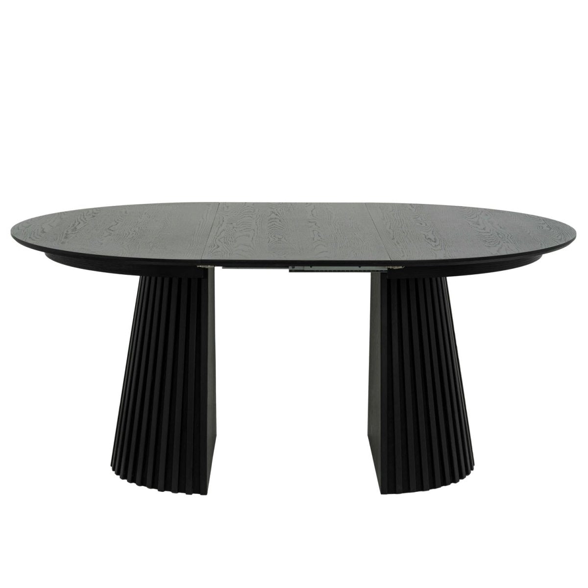 Essgruppe mit 4 Stühle und Esstisch - ø120 cm - Ausziehbar bis 220 cm Schwarz