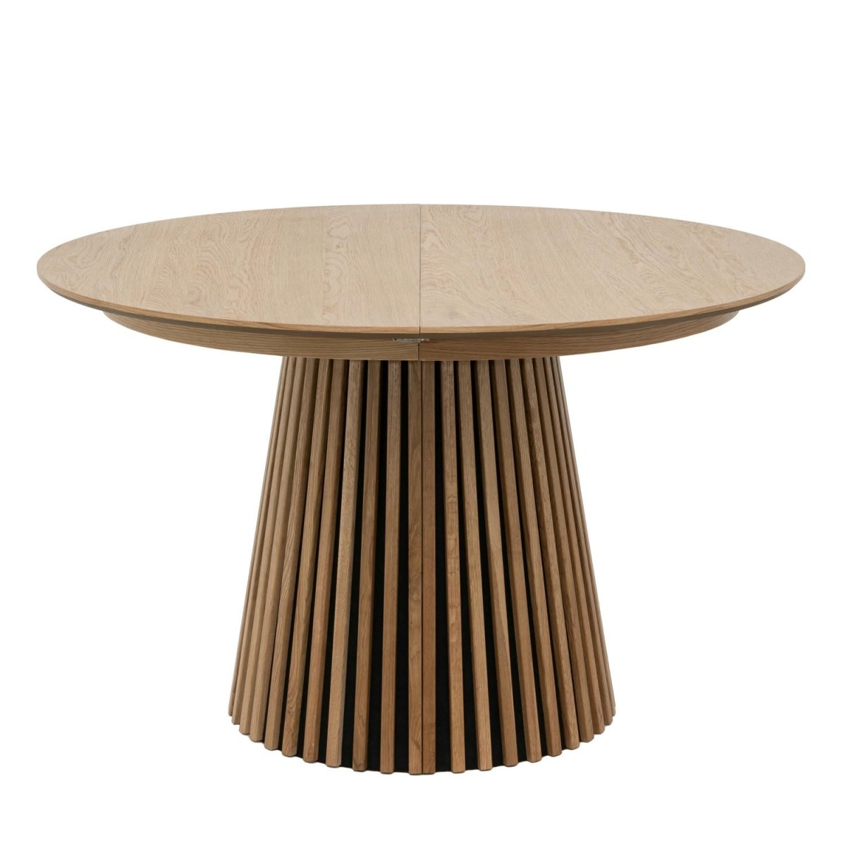 Essgruppe mit 6 Stühle und Esstisch - ø120 cm - Ausziehbar bis 220 cm Wildeiche