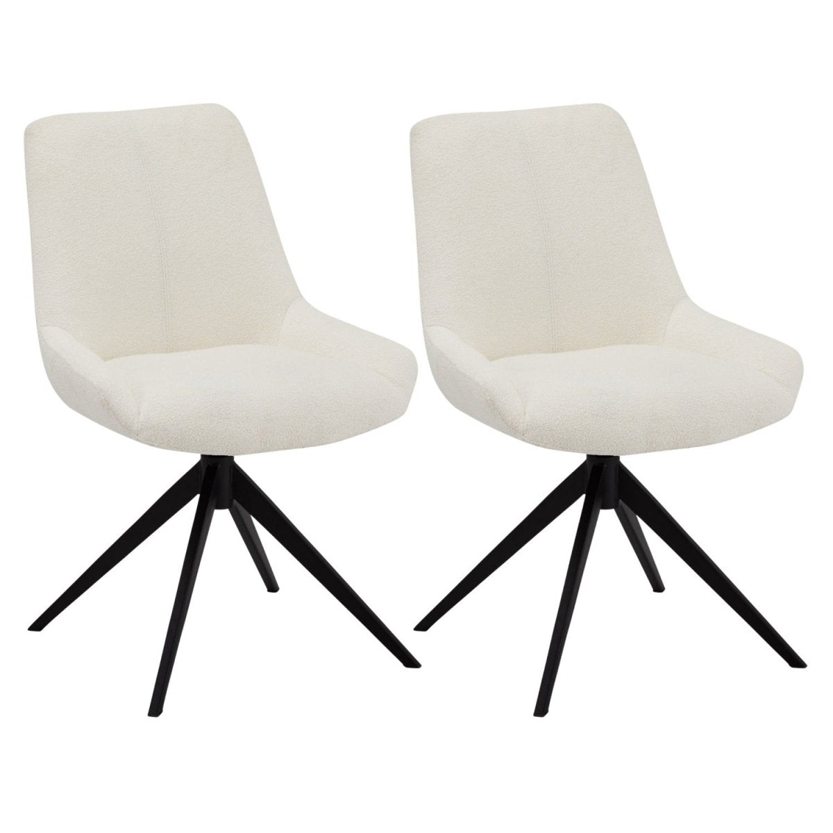 2er Set Esszimmerstühle - Drehbar - Weiß