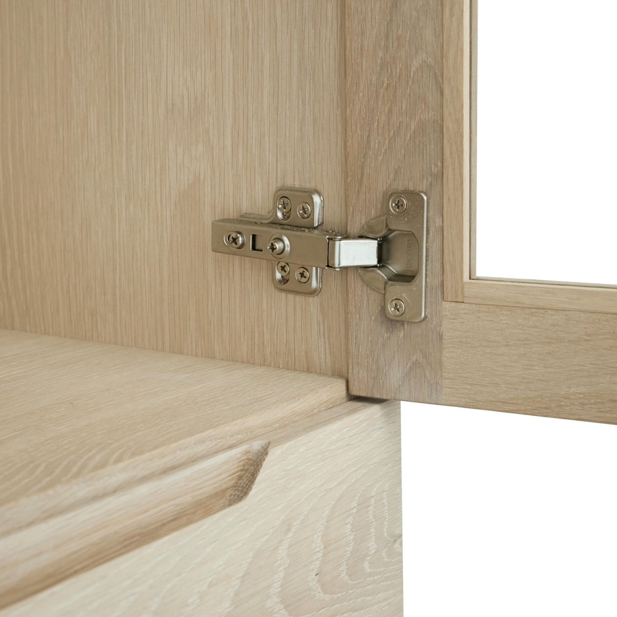 Highboard mit LED-Beleuchtung - 124 cm breit - Eiche bianco
