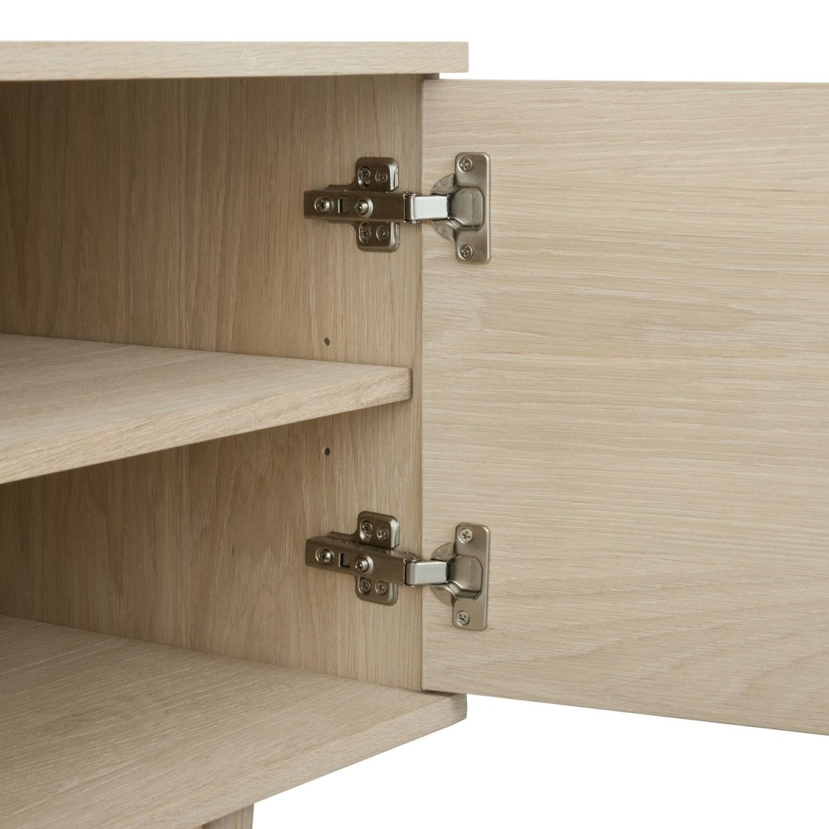 TV-Tisch mit 2 Türen - 160 cm breit - Eiche bianco