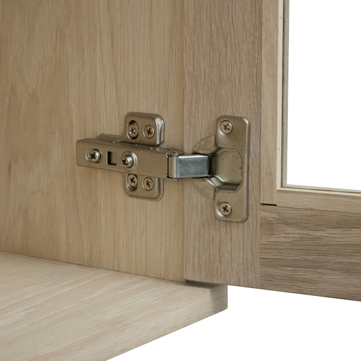 Wandschrank mit LED-Beleuchtung - 160 cm breit - Eiche bianco