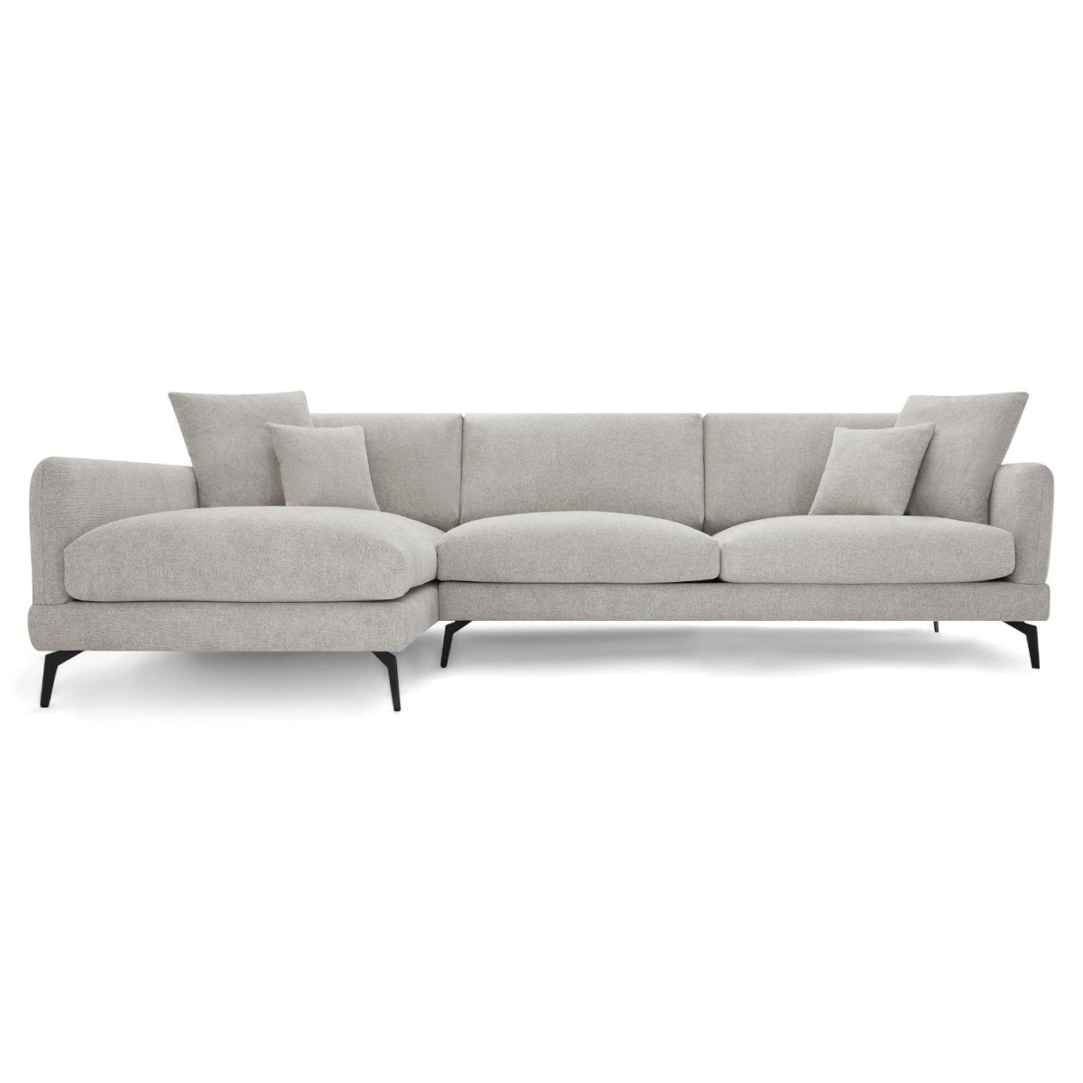 L-Form Ecksofa Links - Stoffbezug Grau