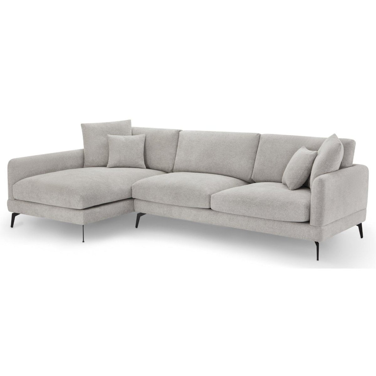 L-Form Ecksofa Links - Stoffbezug Grau