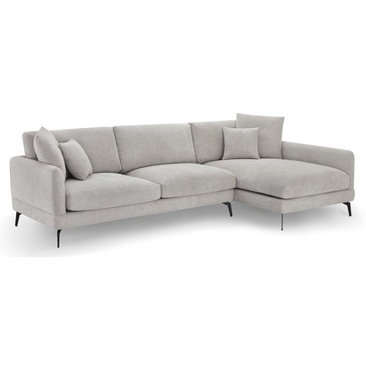 L-Form Ecksofa Rechts - Stoffbezug Grau