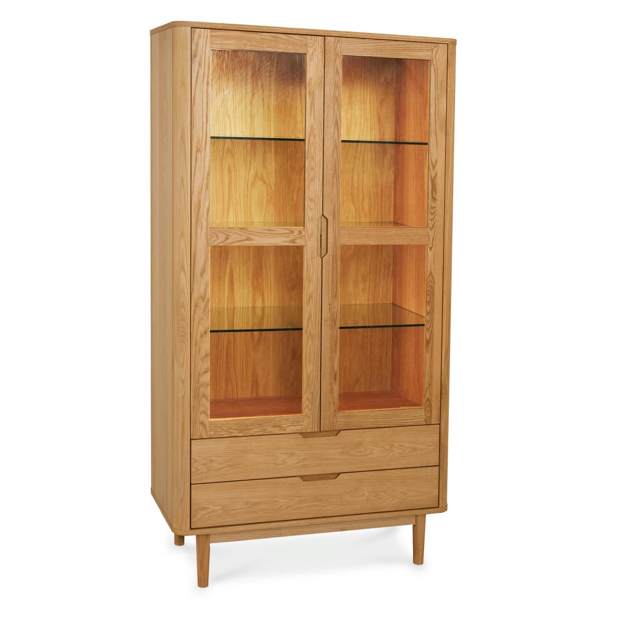 Vitrine mit LED-Beleuchtung - 100 cm breit - Wildeiche