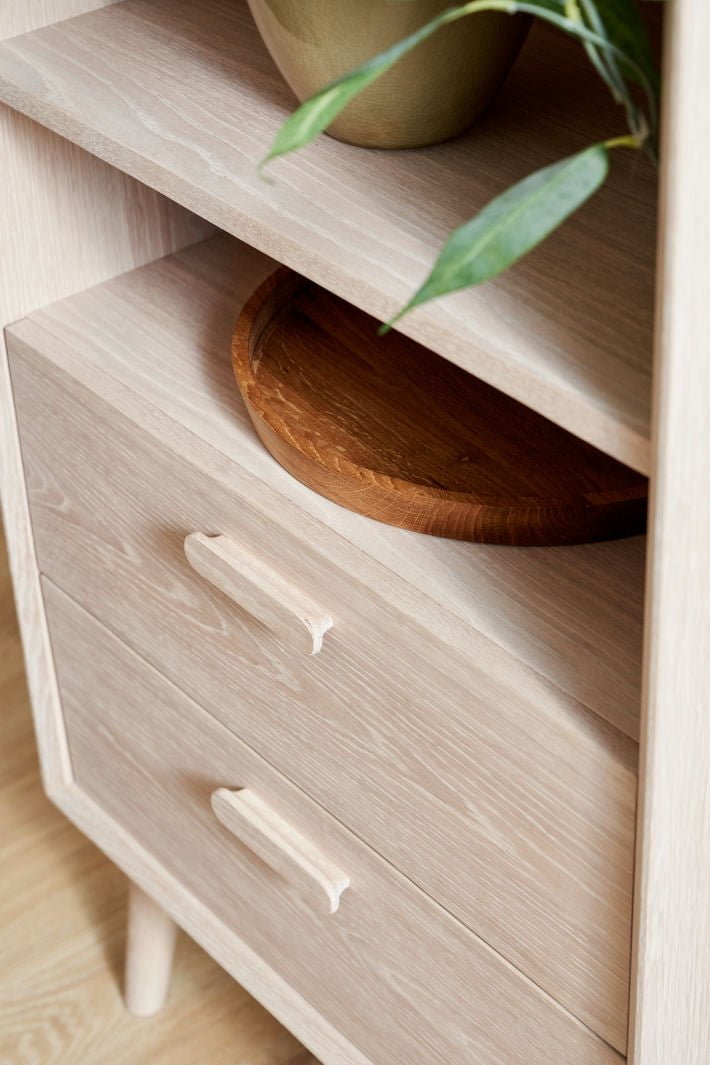 Sideboard mit 3 Türen - 212 cm breit - Eiche bianco