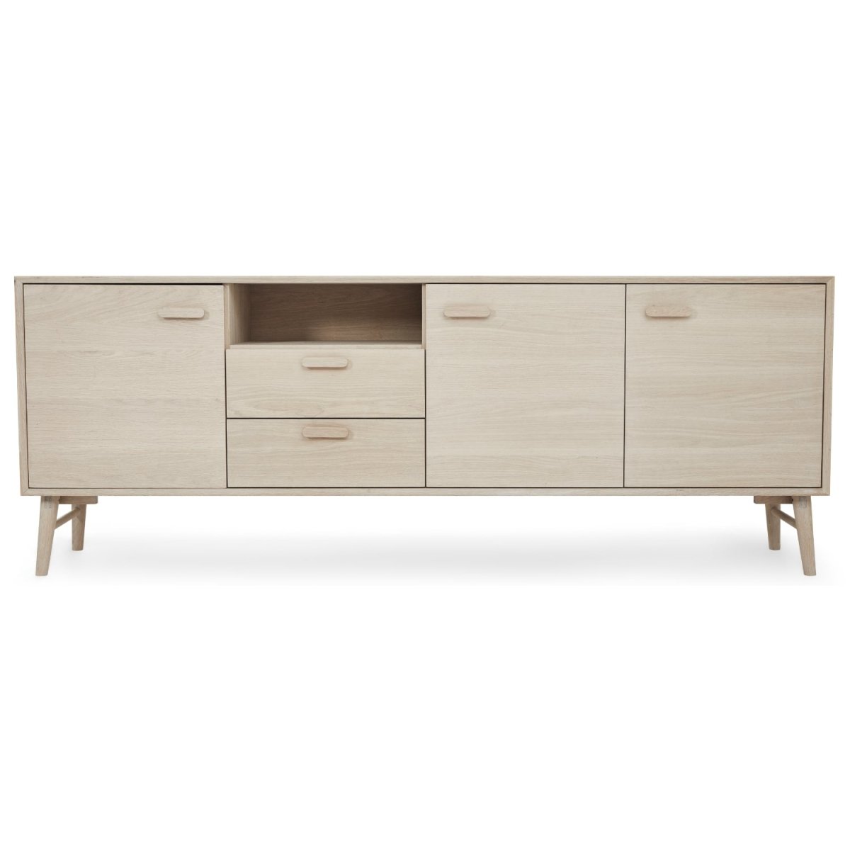 Sideboard mit 3 Türen - 212 cm breit - Eiche bianco