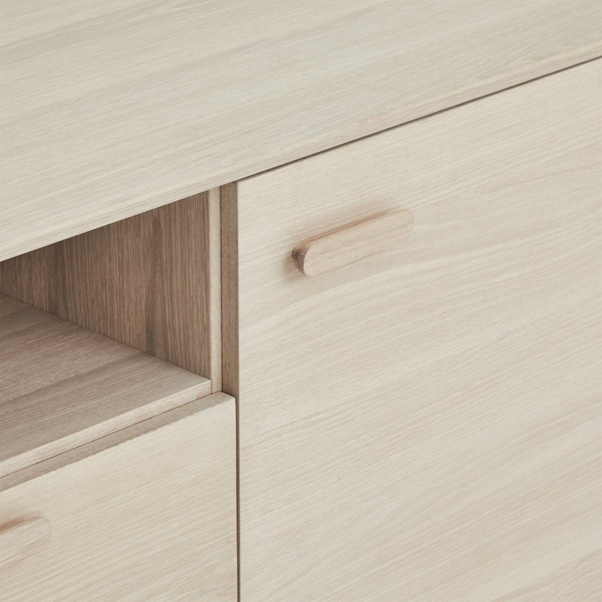 Sideboard mit 3 Türen - 212 cm breit - Eiche bianco
